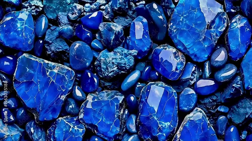 A pile of blue sapphires