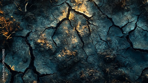 Deeply Cracked Dry Earth Surface Texture photo