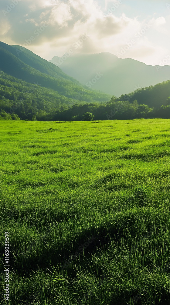 Fototapeta premium green grassland landscape