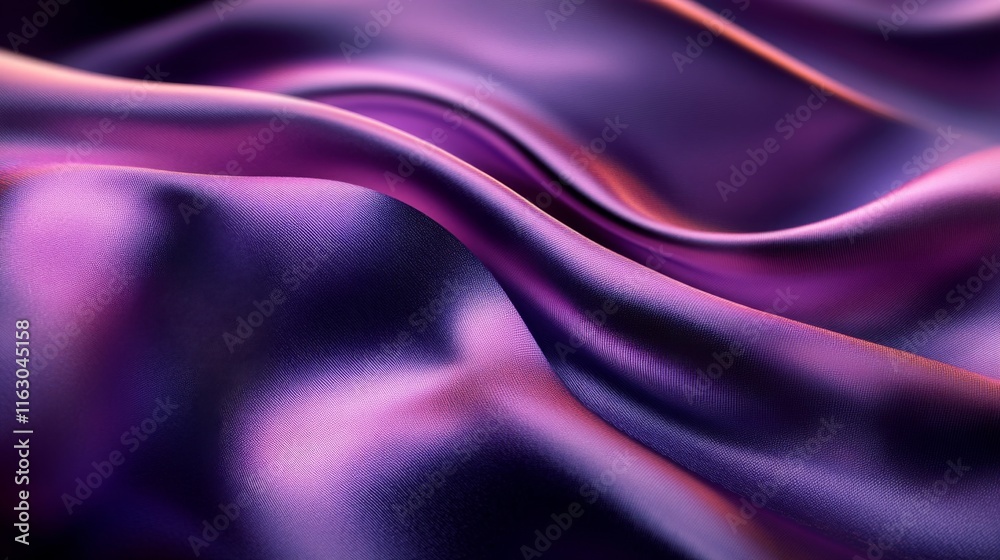 Fototapeta premium Purple Silk Fabric Draped in Soft Waves