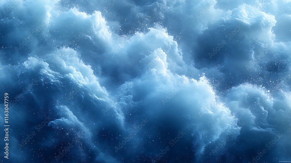 Obraz premium Breathtaking water movement frozen in a dramatic splash on blue background image