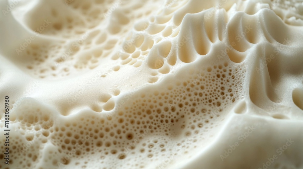 Close up of creamy textured beer foam Close up of creamy textured beer foam