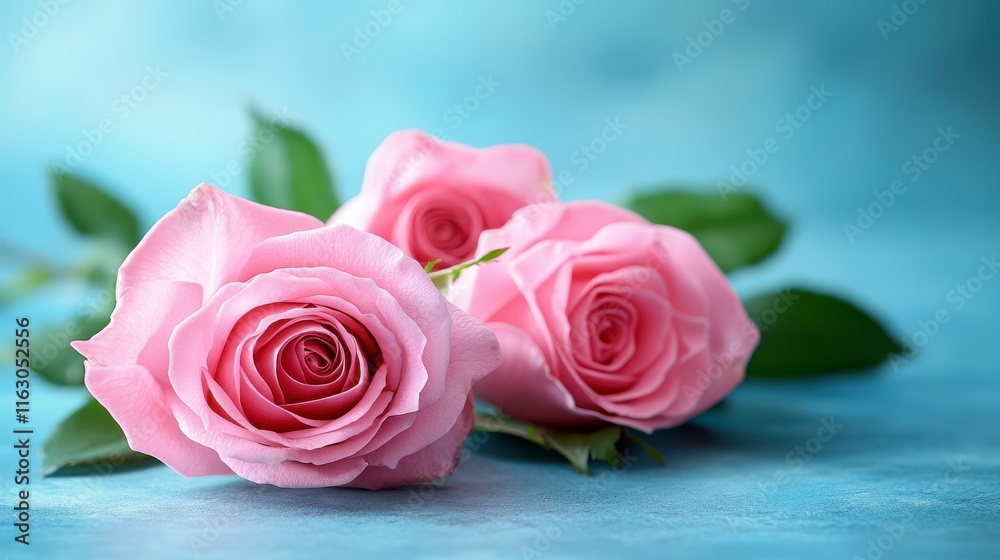 Pink Roses Elegance, soft petals rest peacefully on a serene turquoise backdrop, evoking tranquility and grace. Pink Roses Elegance, soft petals rest peacefully on a serene turquoise backdrop, evoking tranquility and grace.