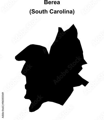 Berea (South Carolina) blank outline map photo