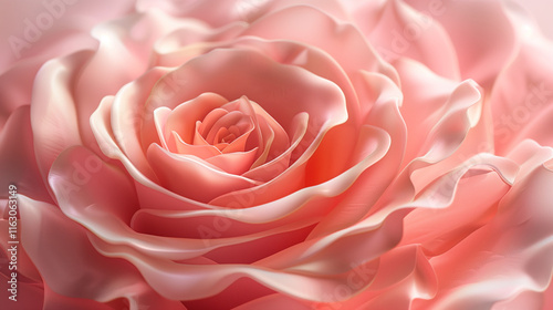 Beautiful Soft Pink Rose Close-Up Illustration for Romantic Designs and Floral Art