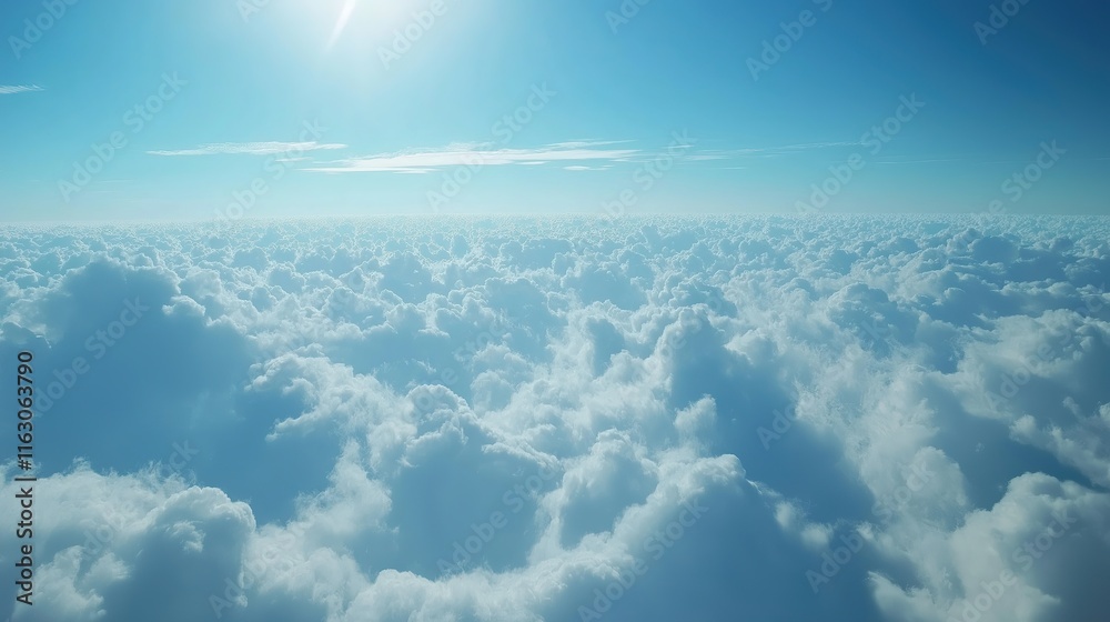 Fototapeta premium The sky is filled with clouds and the sun is shining brightly