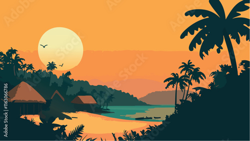 Sunset Over Ghana's Coastline.eps