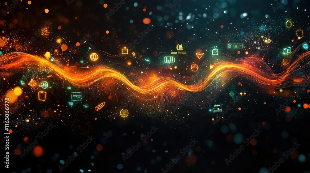 Abstract Digital Wave of Commerce and Data Flow Abstract Digital Wave of Commerce and Data Flow
