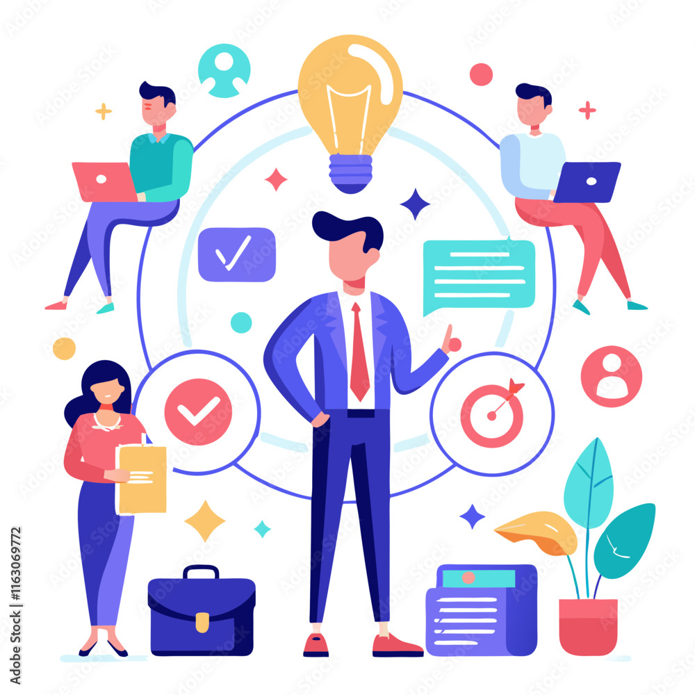 Smart hiring concept focusing on collaboration, innovation, and effective decision-making in the workplace Smart hiring concept focusing on collaboration, innovation, and effective decision-making in the workplace