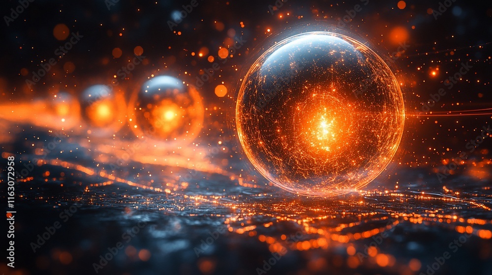 Fiery Cosmic Orb: A Digital Art Exploration of Energy and Light Fiery Cosmic Orb: A Digital Art Exploration of Energy and Light