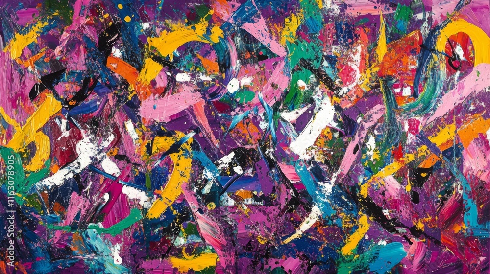 Obraz premium Abstract Colorful Impasto Acrylic Painting Texture