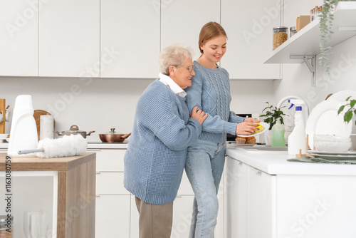 Happy senior woman and her ...