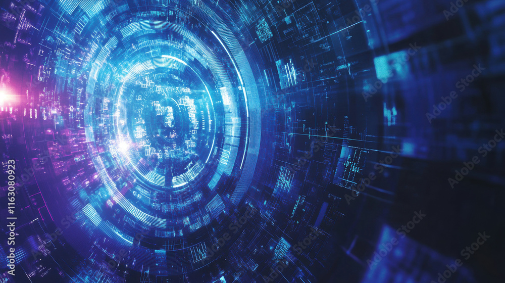 Obraz premium Abstract Digital Data Sphere Showing Futuristic Technology