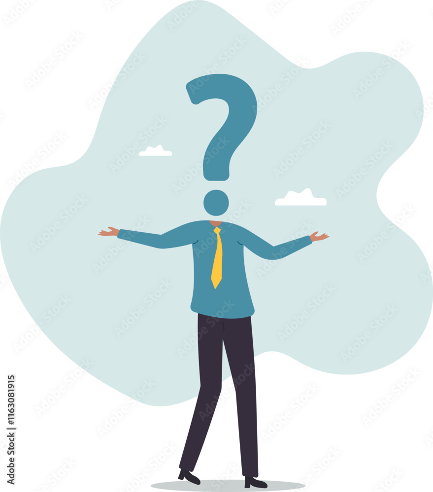Anonymous businessman person, candidate or mention employee, who is this man, uncertainty, important person or unknown.business concept.flat character. Anonymous businessman person, candidate or mention employee, who is this man, uncertainty, important person or unknown.business concept.flat character.