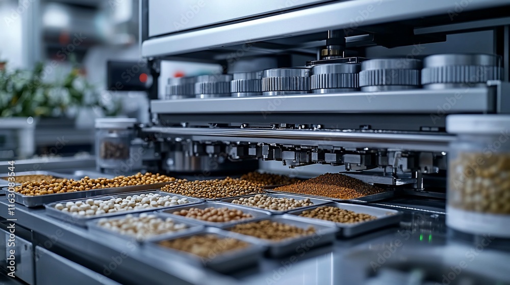 Fototapeta premium Automated Seed Sorting Machine Processes Various Grains