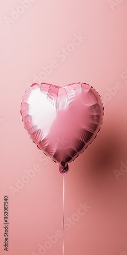 Charming Pink Heart Balloon for Celebrations: Perfect for Anniversaries and Birthday Parties with Ample Blank Space