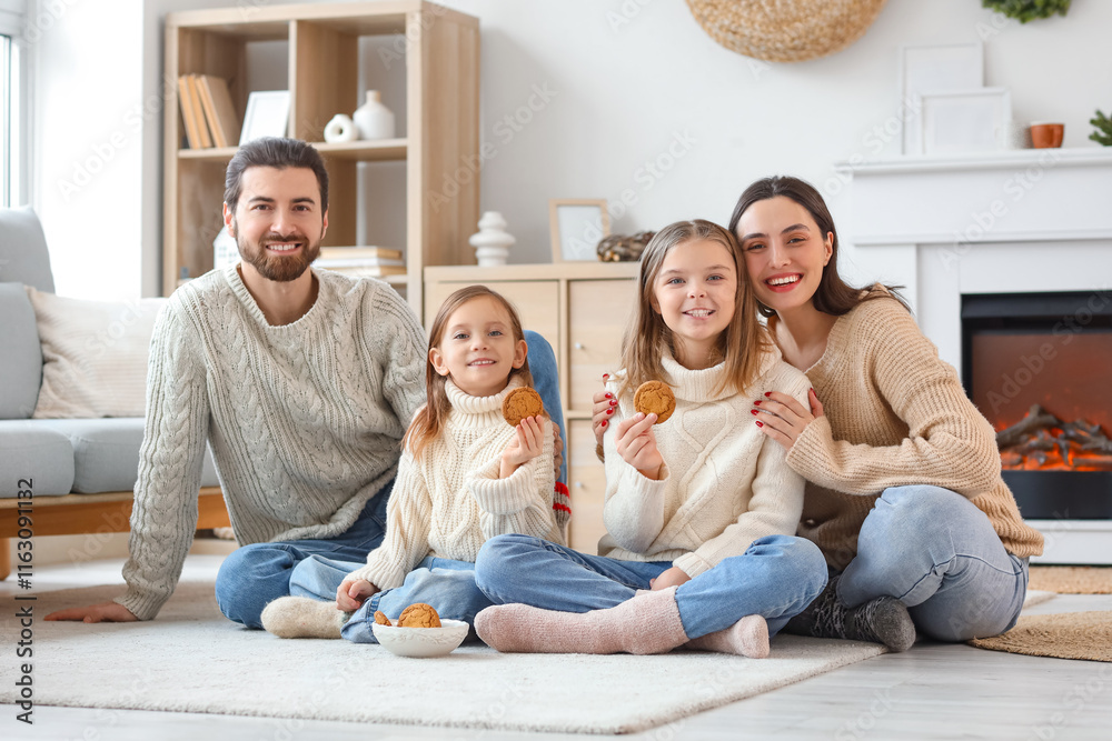 Φωτογραφία Portrait of young family at home