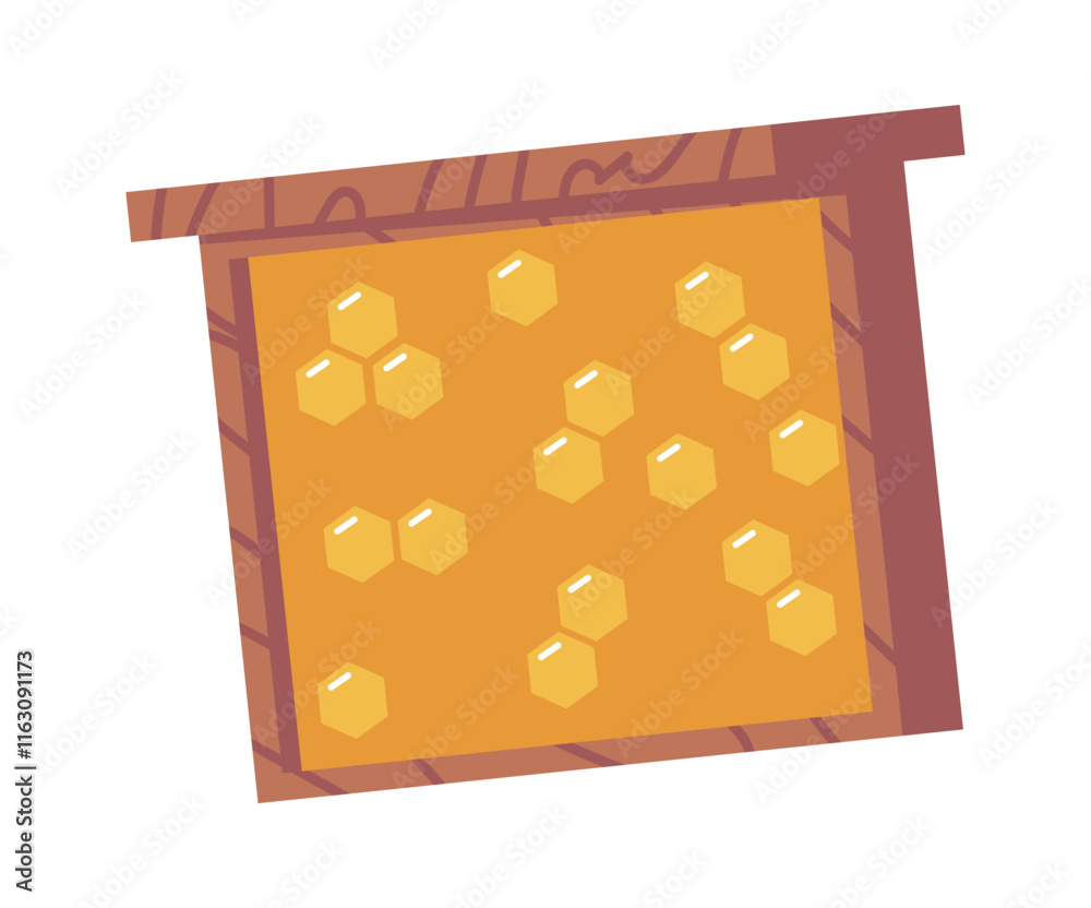 Honeycomb frame beekeeping equipment vector illustration Honeycomb frame beekeeping equipment vector illustration