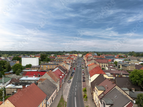 Obraz na płótnie Summer cityscape of Wieleń, Wielkopolska, Poland. Wide panorama w salonie