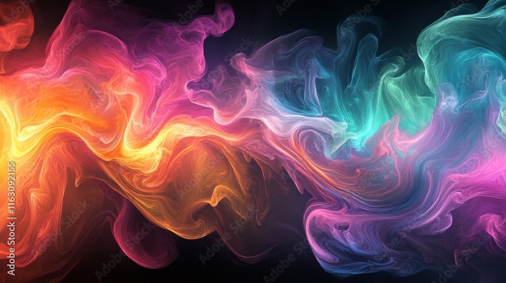 Obraz premium Abstract Colorful Swirling Smoke Design Image