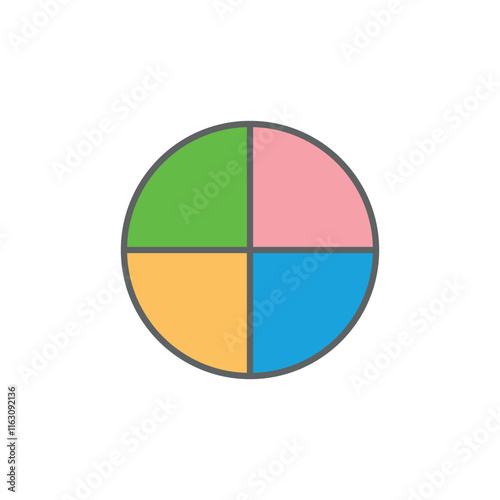 Free Download Four parts of circle. Four same size sectors. - GFXLoad