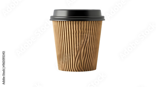 Wallpaper Mural Plain brown paper cup featuring a textured finish, designed for showcasing eco-friendly and disposable beverage container options for takeaway drinks. Isolated on white background, png.  Torontodigital.ca