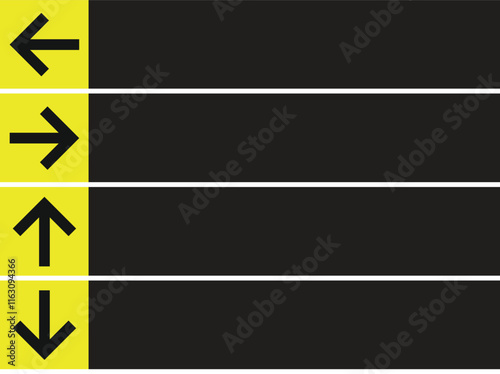 Design template signboard direction yellow with blank background