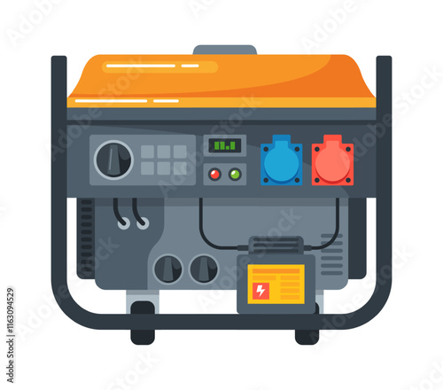 Portable diesel power generator vector illustration