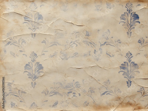 Vintage victorian wallpaper pattern showing subtle signs of age and wear