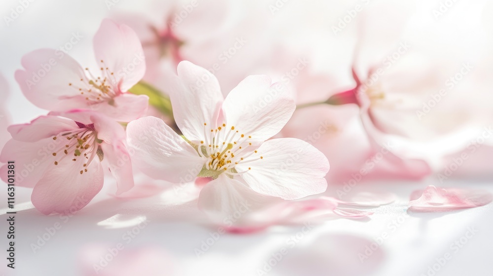 Delicate pink cherry blossoms on a soft background, evoking tranquility and beauty. Delicate pink cherry blossoms on a soft background, evoking tranquility and beauty.
