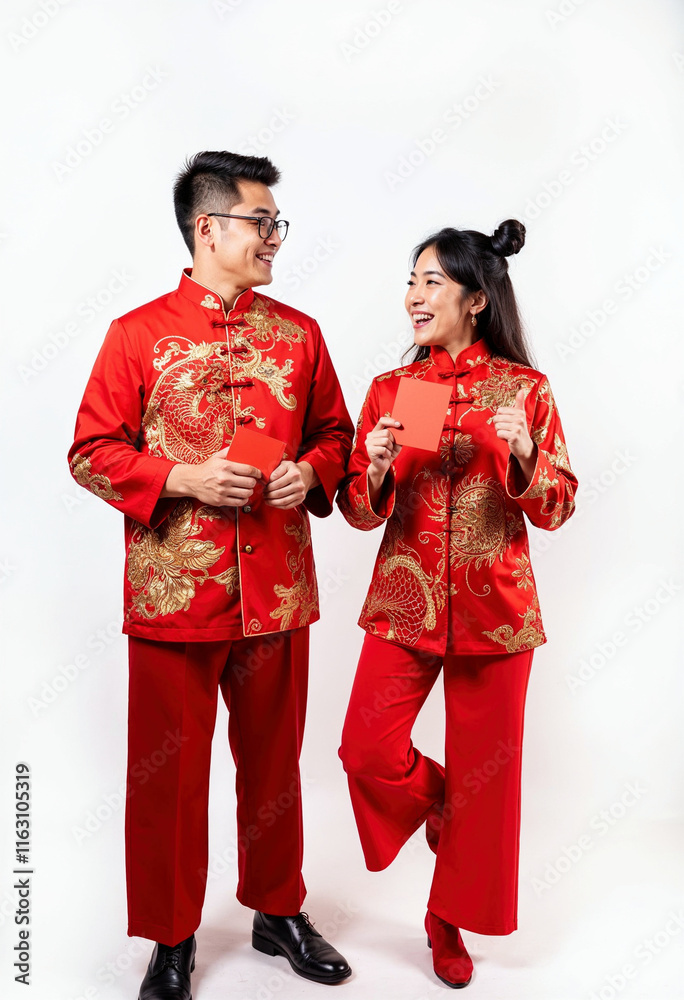a happy couple showing thumbs-up isolated on a white background a happy couple showing thumbs-up isolated on a white background