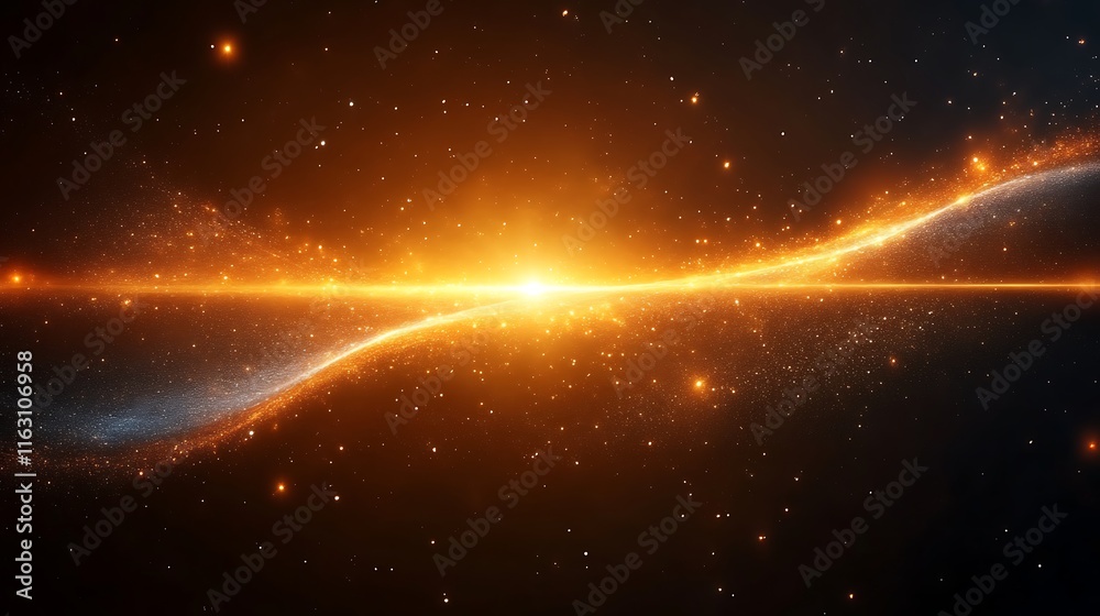 Golden Cosmic Dust and Energy Wave in Space