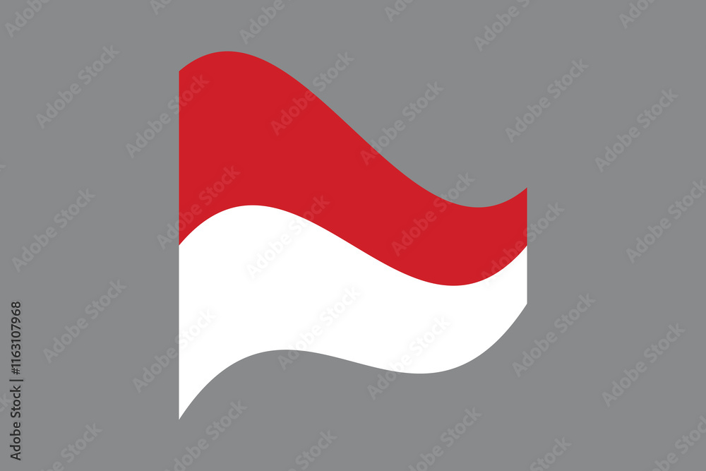 Naklejka premium Indonesia flag, The flag of Indonesia, Flag of Indonesia national country symbol illustration Vector, Rectangle Indonesia flag illustration, Flat vector illustration 