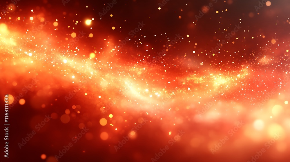 Obraz premium Abstract Red Orange Glowing Particle Background