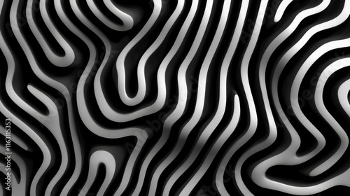 Abstract Black and White Minimalist Pattern Design