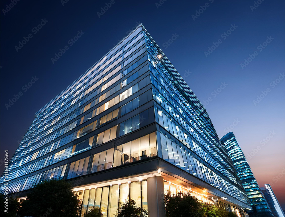 Fototapeta premium 夜のオフィスビル