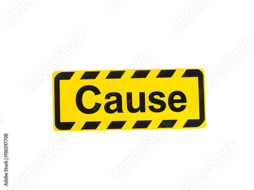 Caution Sign With Yellow Background and Black Stripes Indicating Cause for Attention in a Safety Context - Isolated on White Transparent Background, PNG