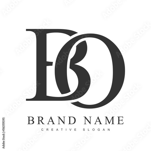 BO trendy logotype template. Initial letter b and o classic font style. Creative logo for company name or identity.