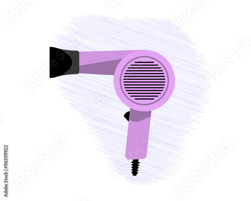 Hair dryer Line Icon fashion hairdryer of hairdresser to blow-dry and electric hair-dryer blower. Barber styling appliance. Vector cartoon illustration