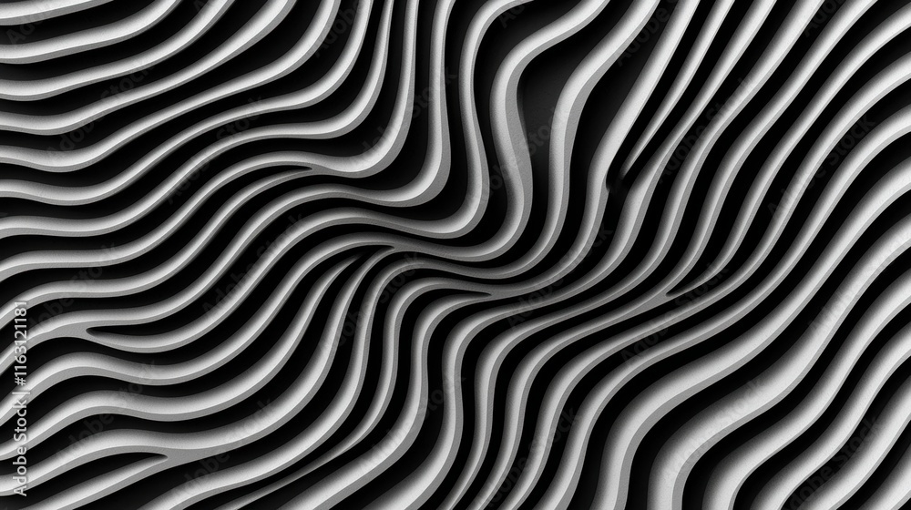Abstract Waves on Clean White Background Abstract Waves on Clean White Background
