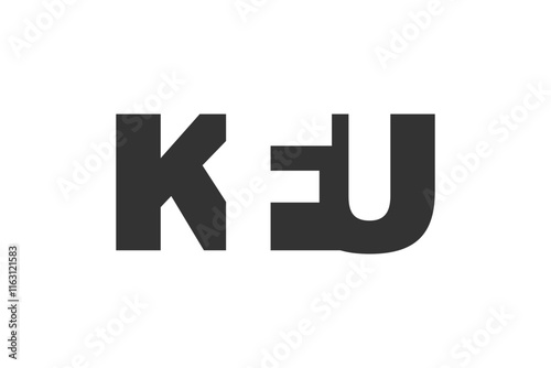 KFU logo design. Initial letter K F U bold font style for tech startups, consulting, corporate branding. Creative company name, headlines typography identity, trendy logotype. photo