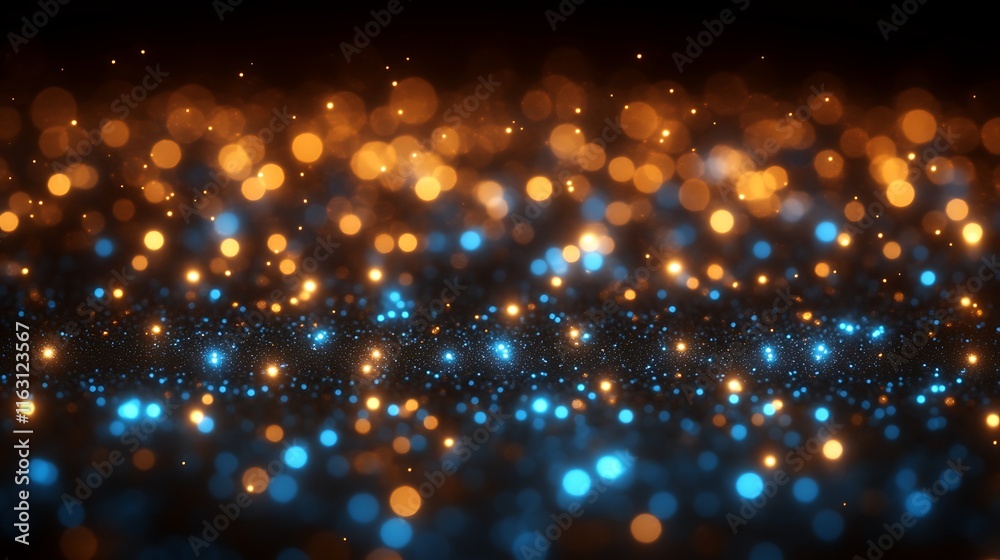Fototapeta premium Abstract Background Of Blue And Orange Lights