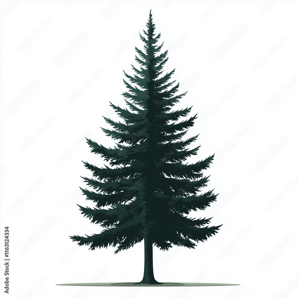Fototapeta premium tree isolated on white, tree illustration, tree vector