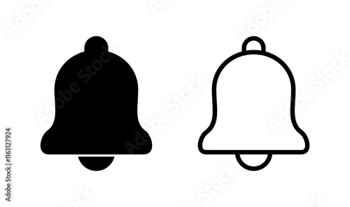 Bell icon logo design. Notification sign and symbol for web site design
