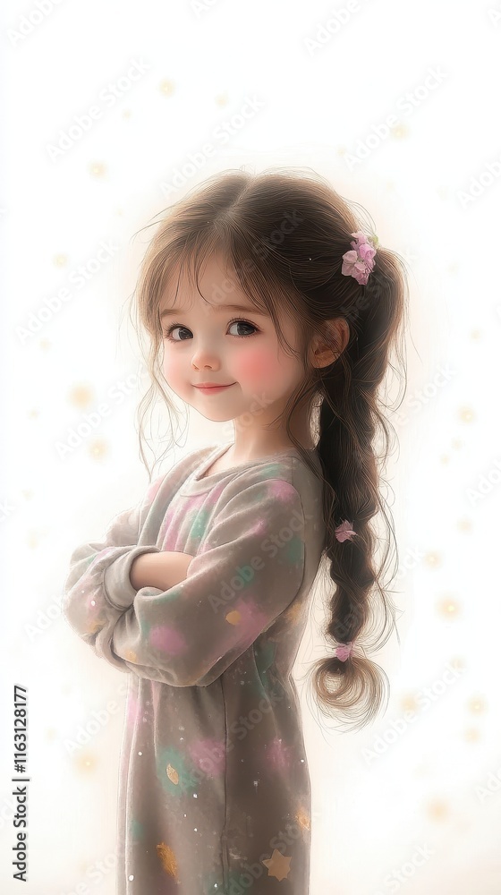 A cheerful girl with a braid, smiling and posing in a cozy sweater. A cheerful girl with a braid, smiling and posing in a cozy sweater.