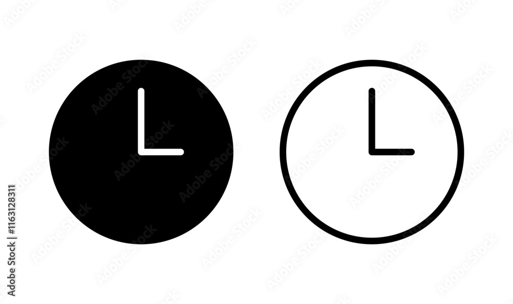 Clock icon logo design. Time sign and symbol. watch icon Clock icon logo design. Time sign and symbol. watch icon