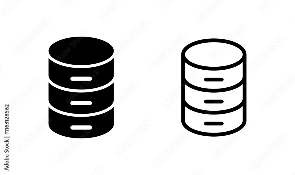 Database icon logo design. database sign and symbol Database icon logo design. database sign and symbol