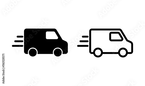 Delivery truck icon logo design. Delivery truck sign and symbol. Shipping fast delivery icon