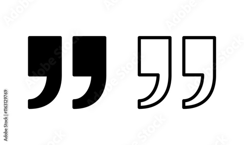 Quote icon logo design. Quotation mark sign and symbol