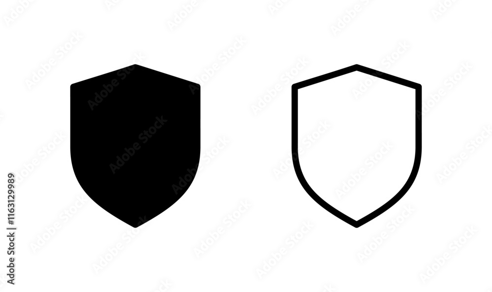 Shield icon logo design. Protection icon. Security sign and symbol Shield icon logo design. Protection icon. Security sign and symbol